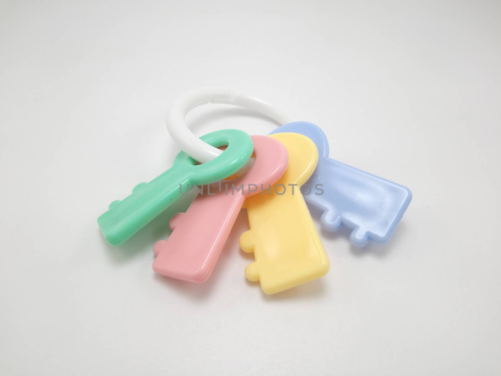Colorful pastel color plastic keys toy for baby use to play