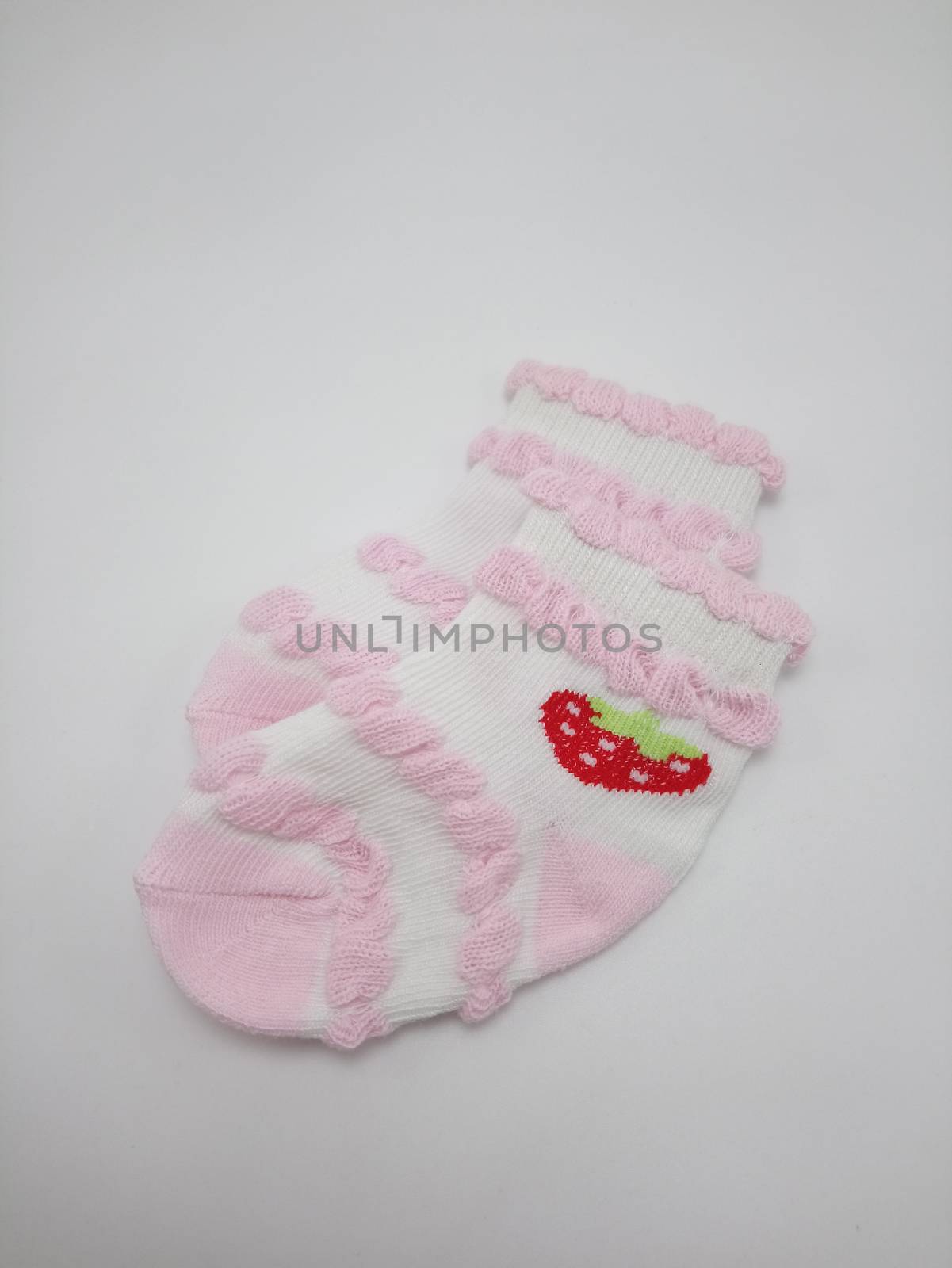 Antibacterial baby socks strawberry design print by imwaltersy