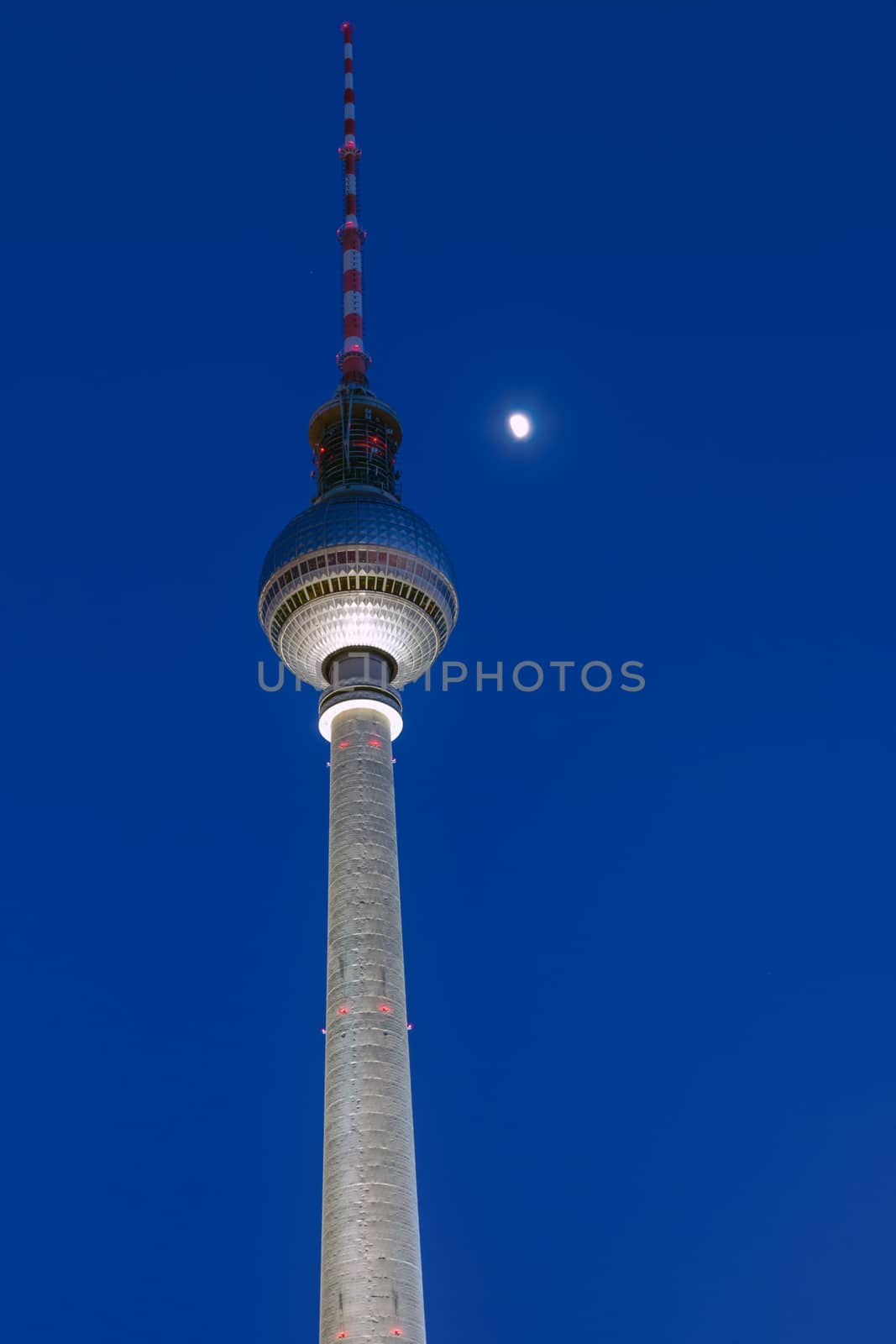 The television tower in Berlin at night by elxeneize
