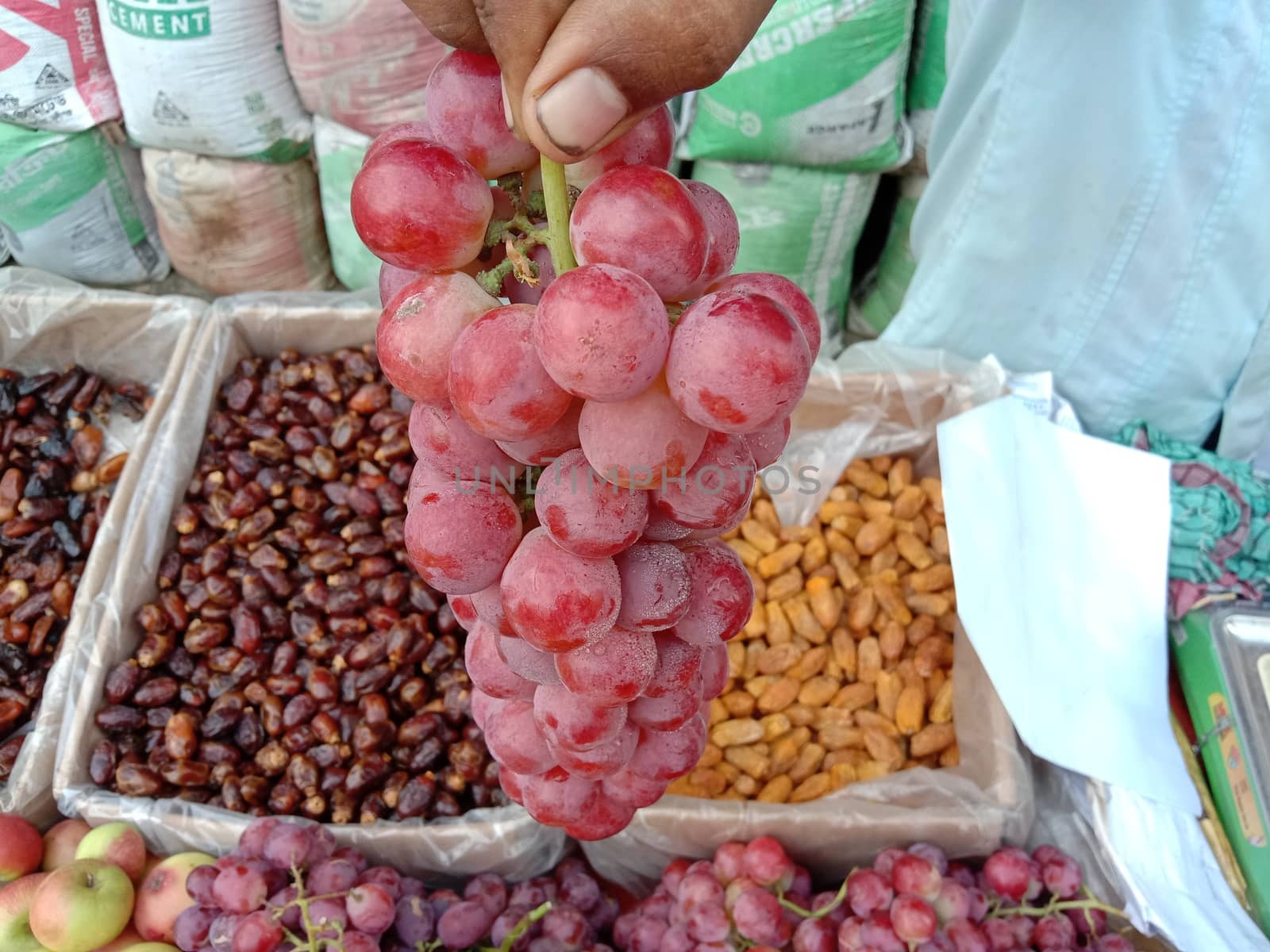 fresh and tasty and healthy red grape stock on shop