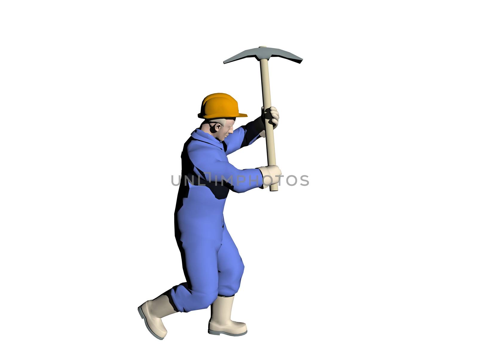 Miner in overalls with tools by Dr-Lange