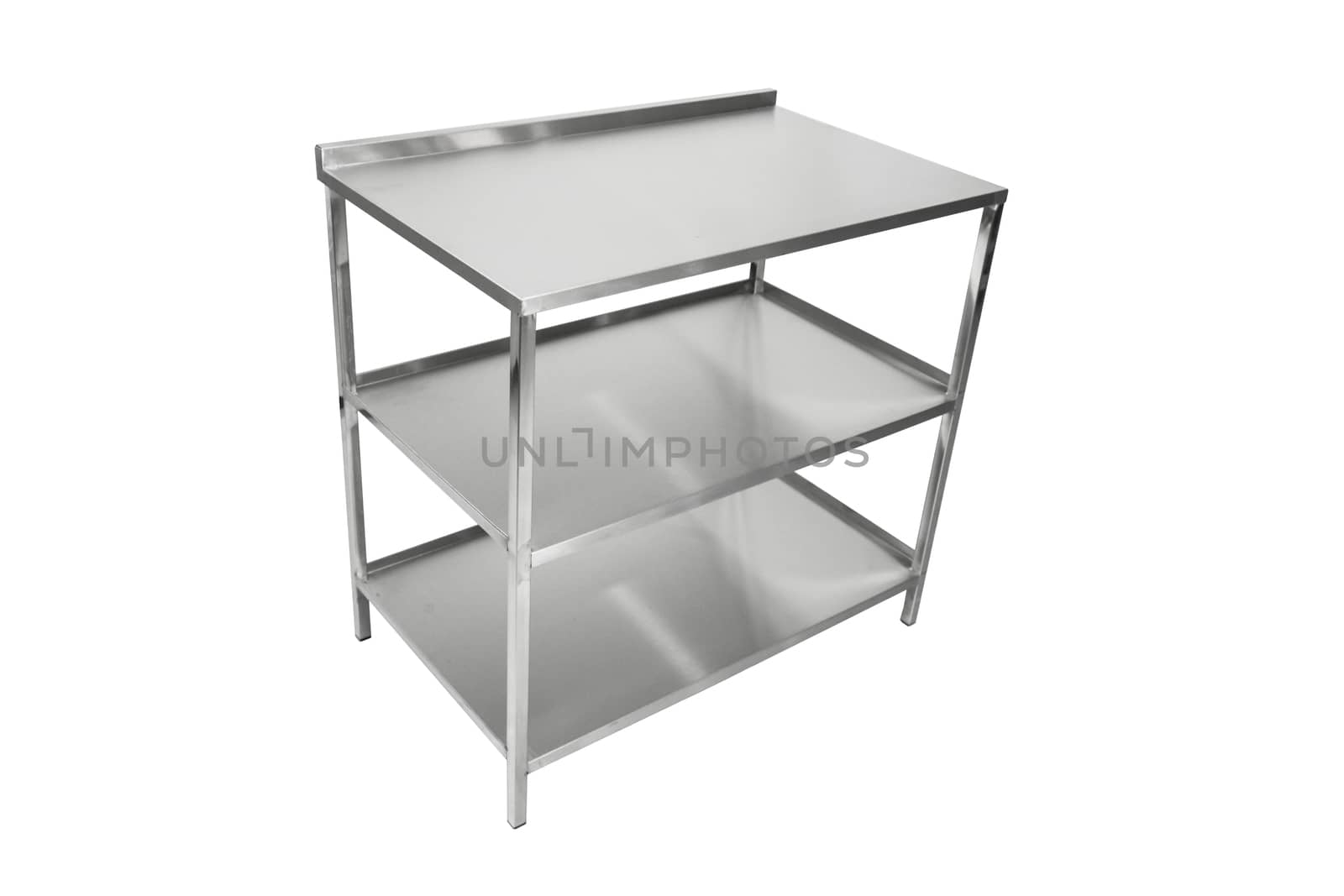 Blurred Table of stainless on isolated white background. by Buttus_casso