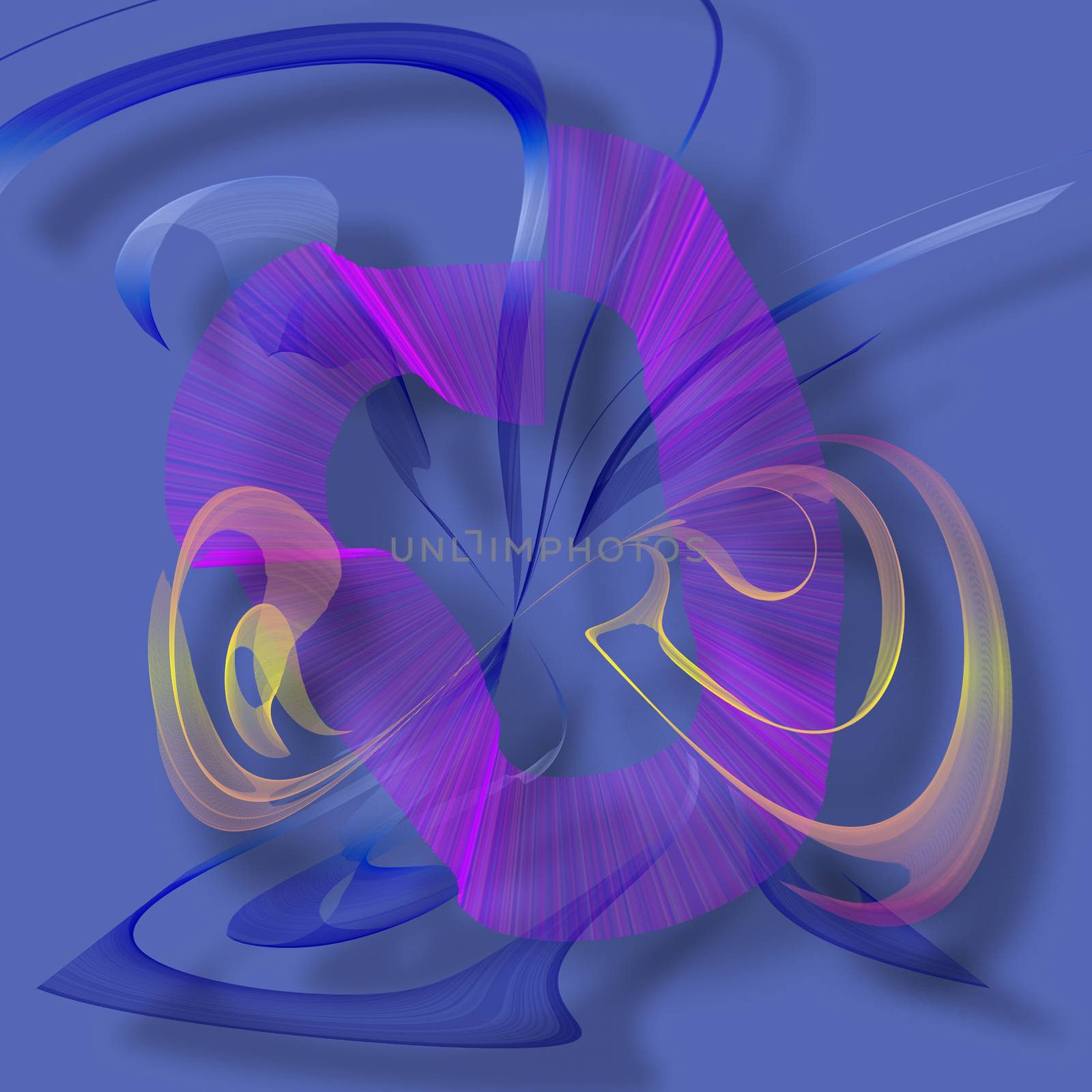 Abstract colorful forms. 3D rendering