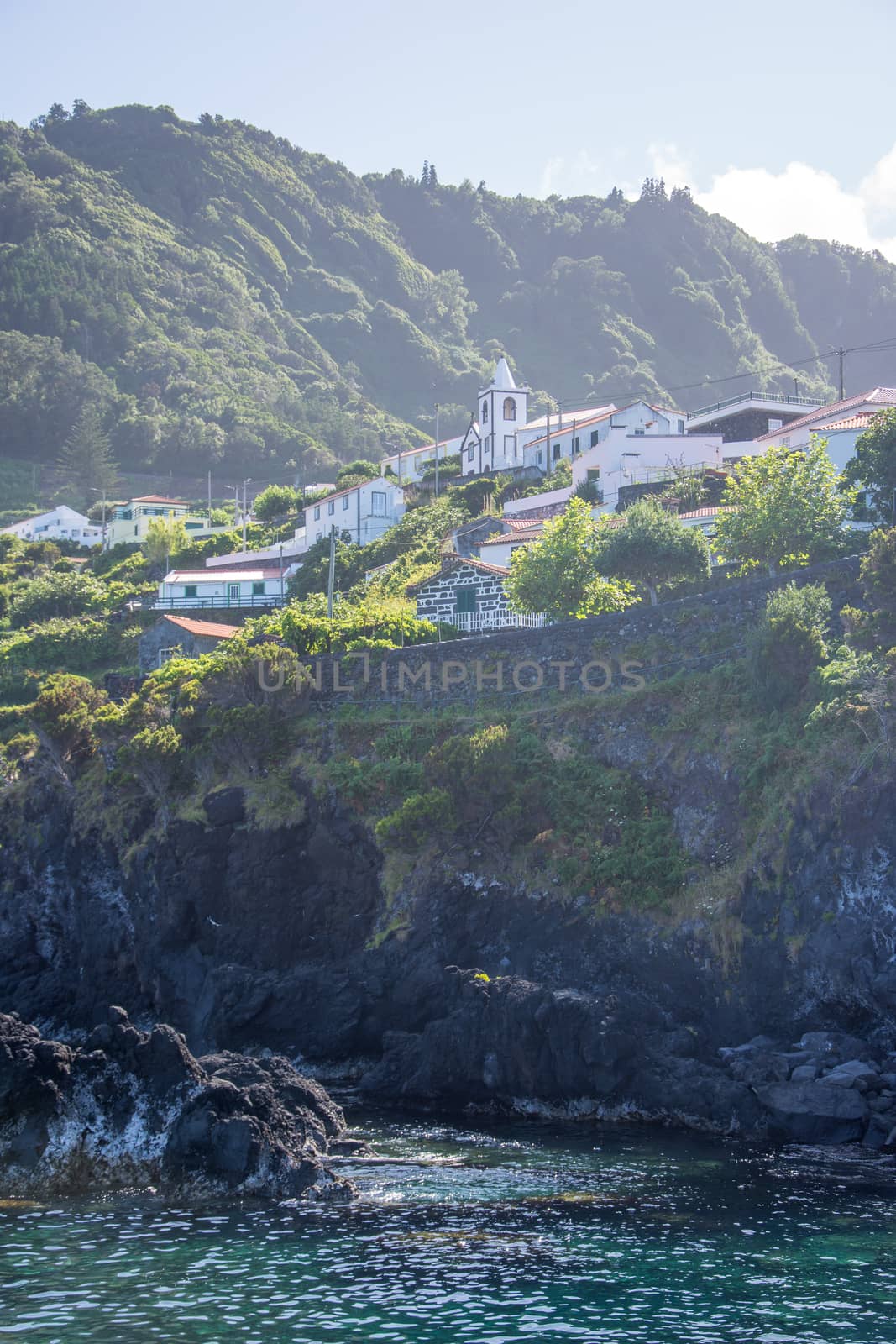 Walk on the Azores archipelago. Discovery of the island of sao jorge, Azores. Portugal , Velas