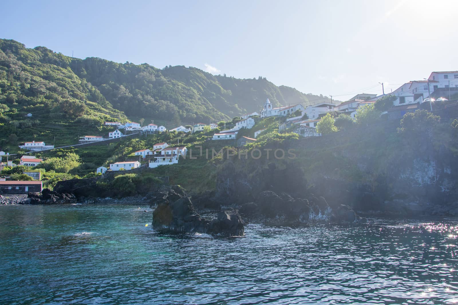 Walk on the Azores archipelago. Discovery of the island of sao jorge, Azores. Portugal , Velas