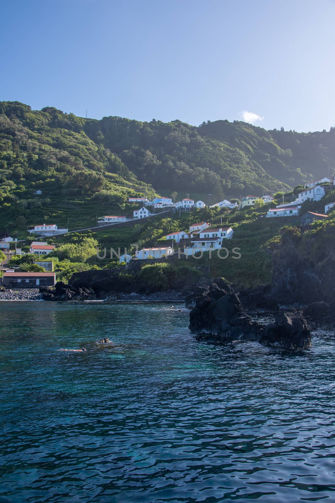 Walk on the Azores archipelago. Discovery of the island of sao jorge, Azores. Portugal , Velas