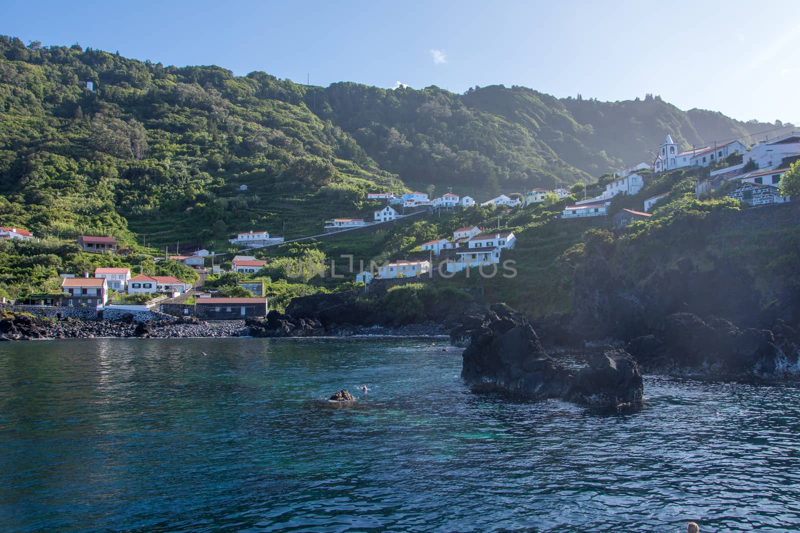 Walk on the Azores archipelago. Discovery of the island of sao jorge, Azores. Portugal , Velas