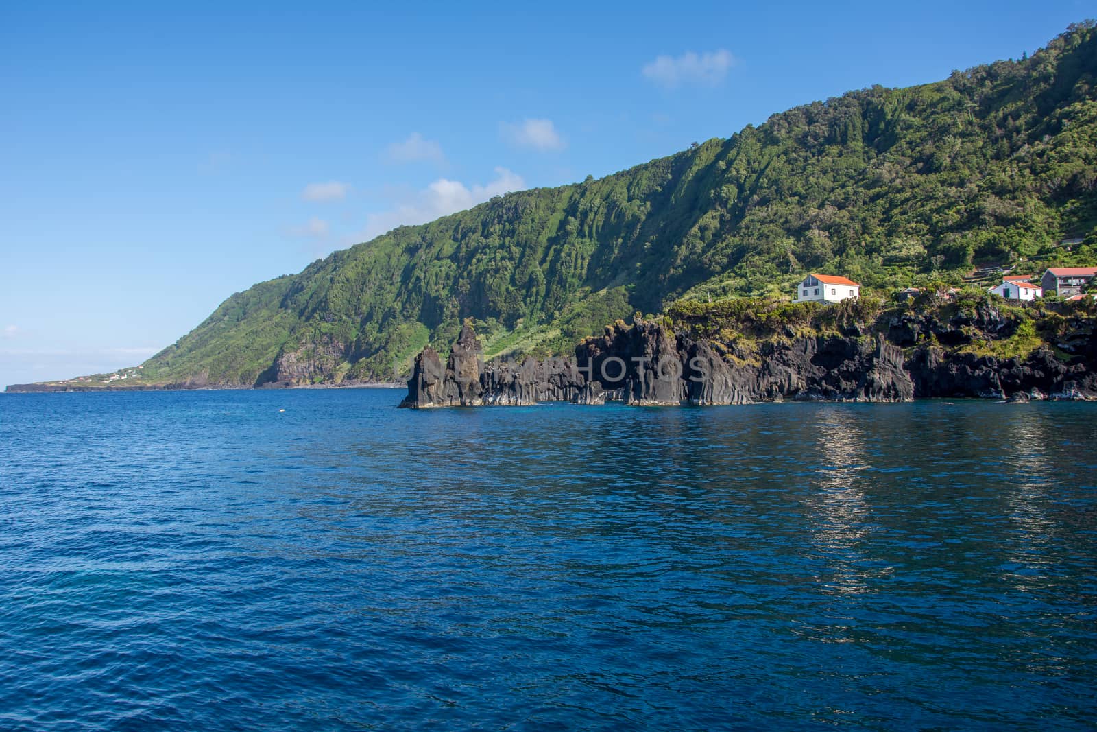 Walk on the Azores archipelago. Discovery of the island of sao jorge, Azores. Portugal , Velas