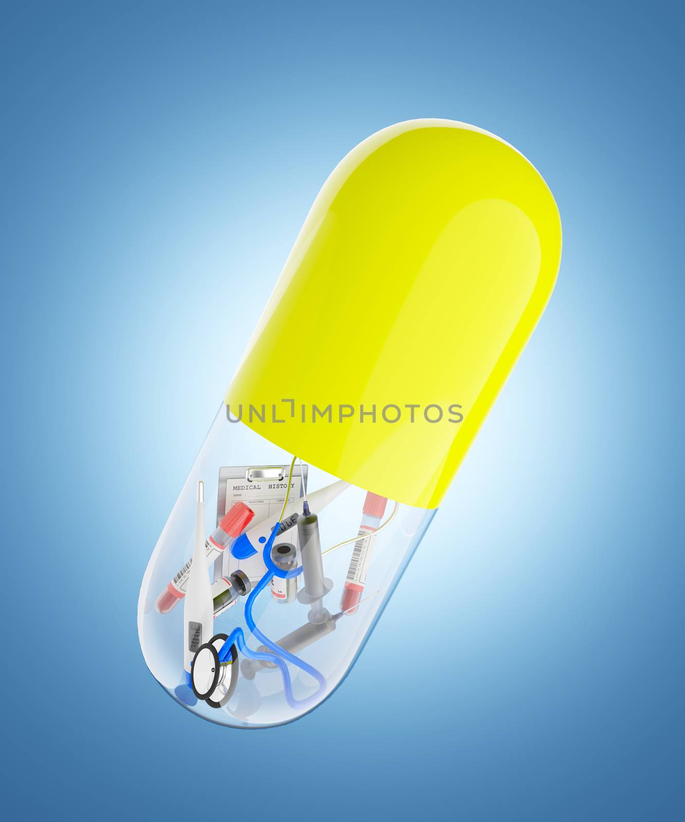 The medical device is packaged in a yellow and clear antibiotic. by SaitanSainam