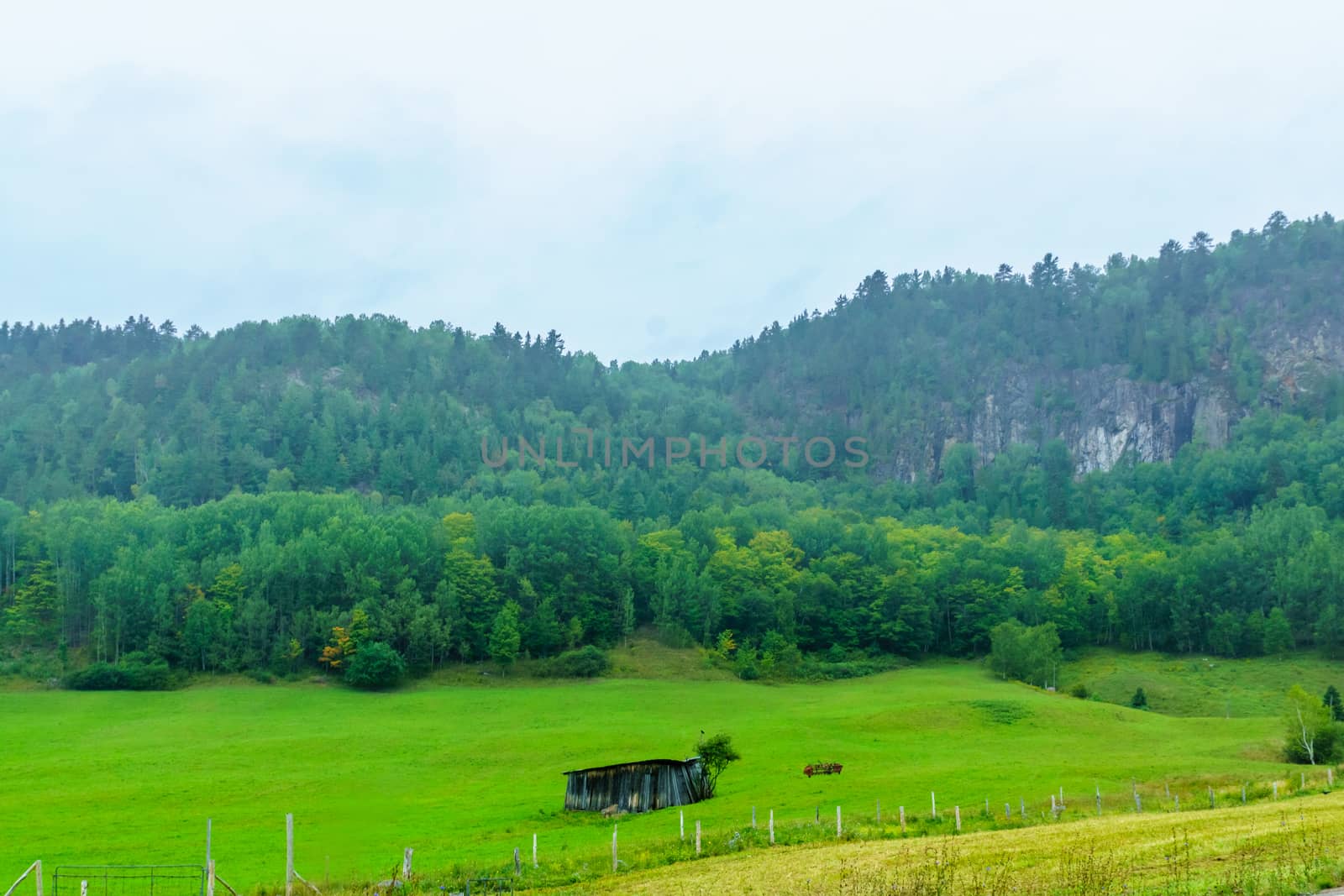 Landscape along the Saguenay Fjord in Sainte-Rose-du-Nord, Quebec, Canada