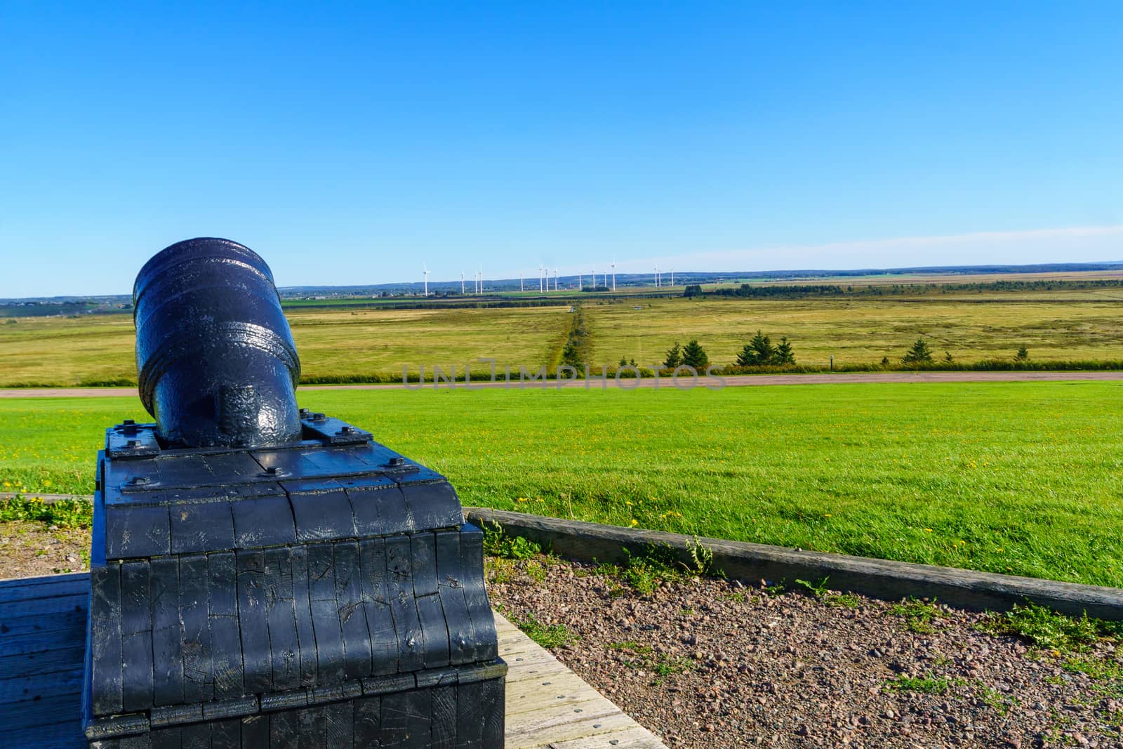 View of the historical fortress of Fort Beausejour, in New Brunswick, Canada