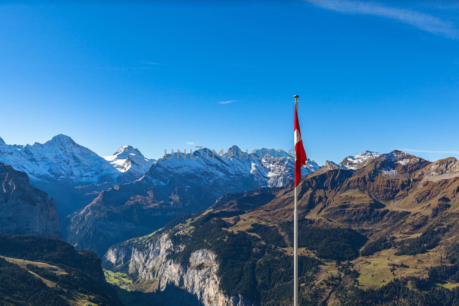 Panorama view of Swiss Alps on Bernese Oberland with view of Lau by VogelSP