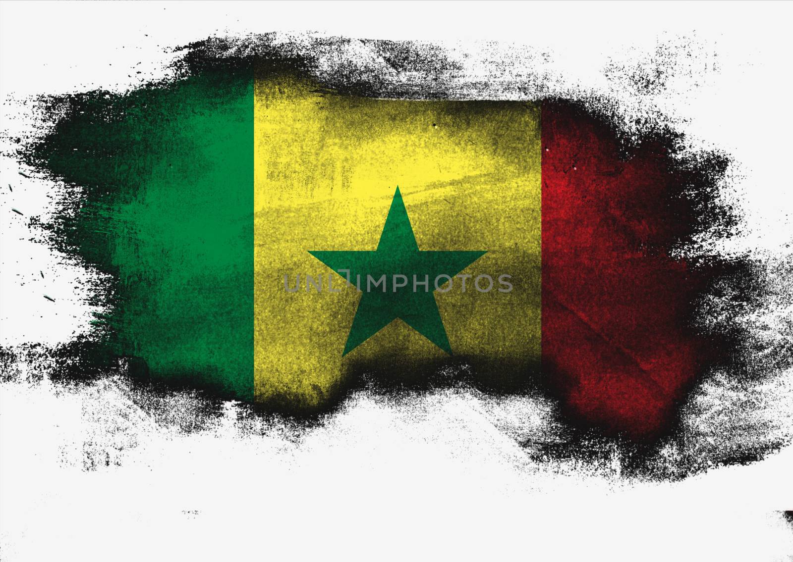 Senegal flag painted with brush by tang90246
