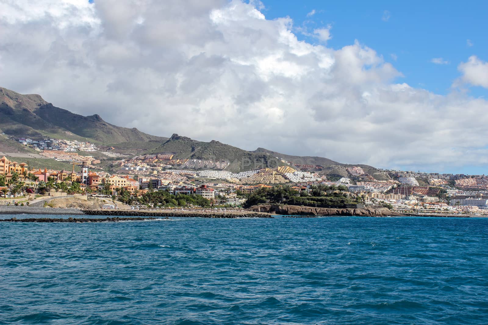 View on the beach of Costa Adeje, Tenerife by reinerc