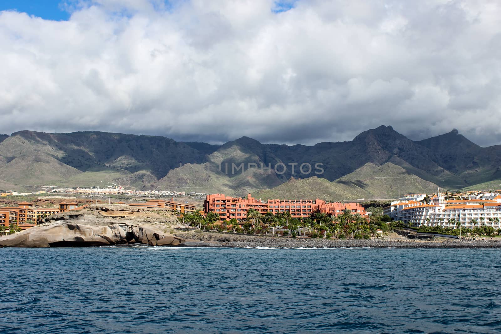 View on the beach of Costa Adeje, Tenerife by reinerc