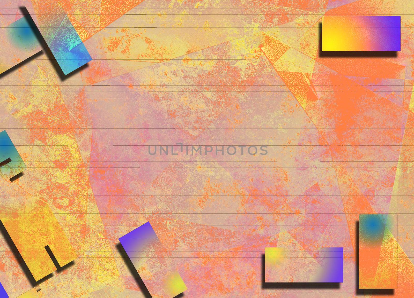 Abstract background in pink yellow soft colors. 3D rendering