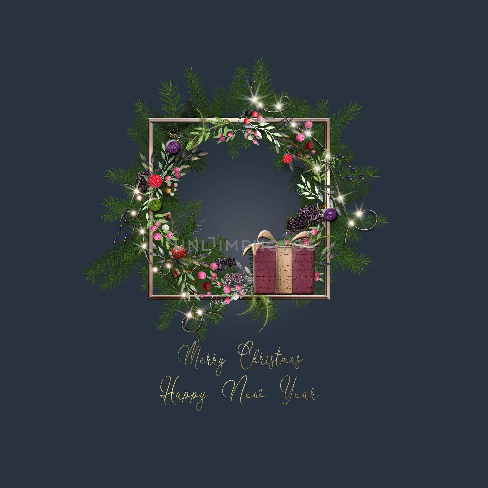 Merry Christmas Happy New Year card by NelliPolk