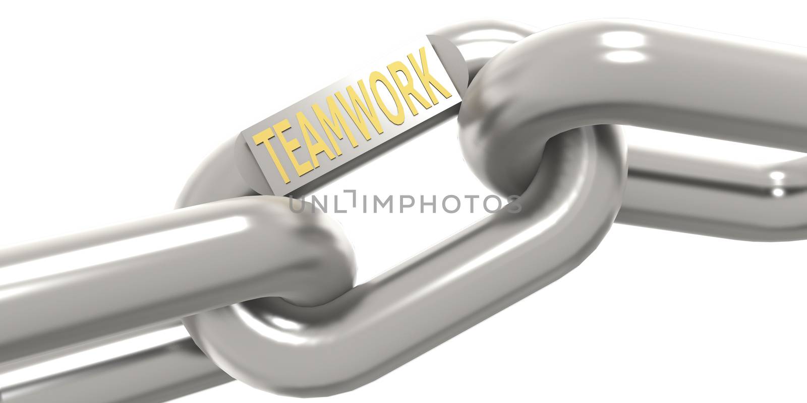 Metal chain with teamwork word by tang90246