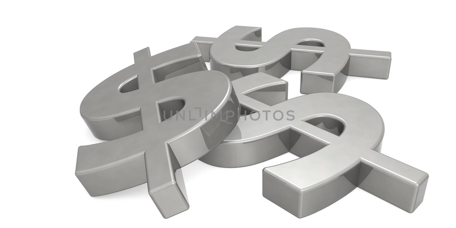 Metal dollar sign isolated on white by tang90246