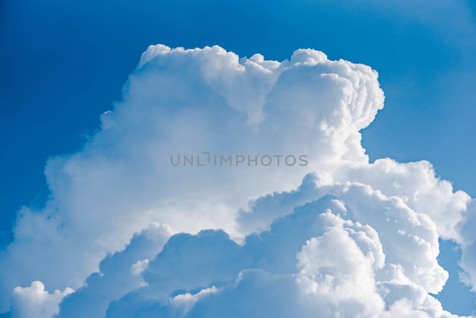 Low angle view of white cumulus clouds in bue sky