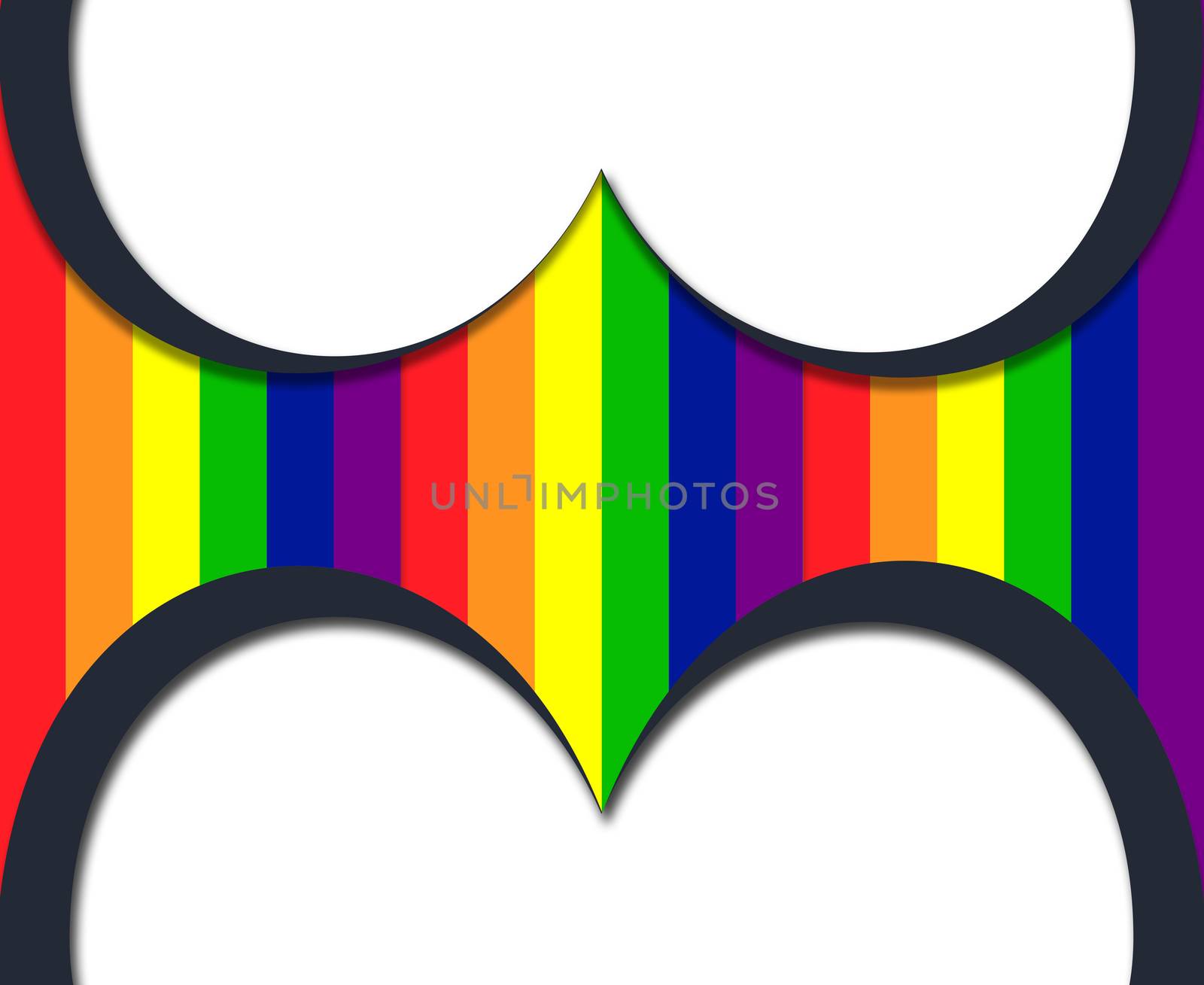 LGBT community flag with 3D hearts on black background by NelliPolk