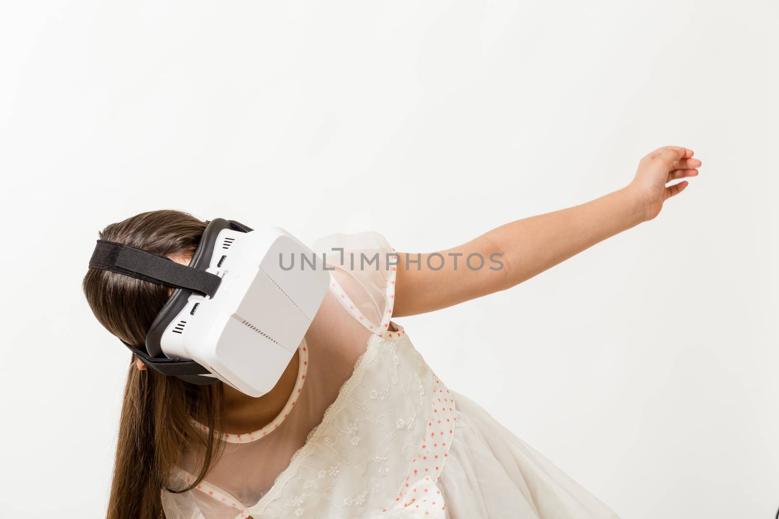 Young girl in VR goggles by imagesbykenny