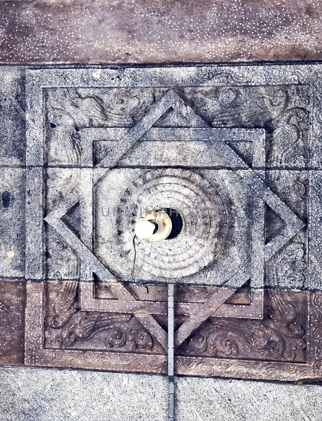 Ancient roof decoration design in the Hindu temple at Tamilnadu