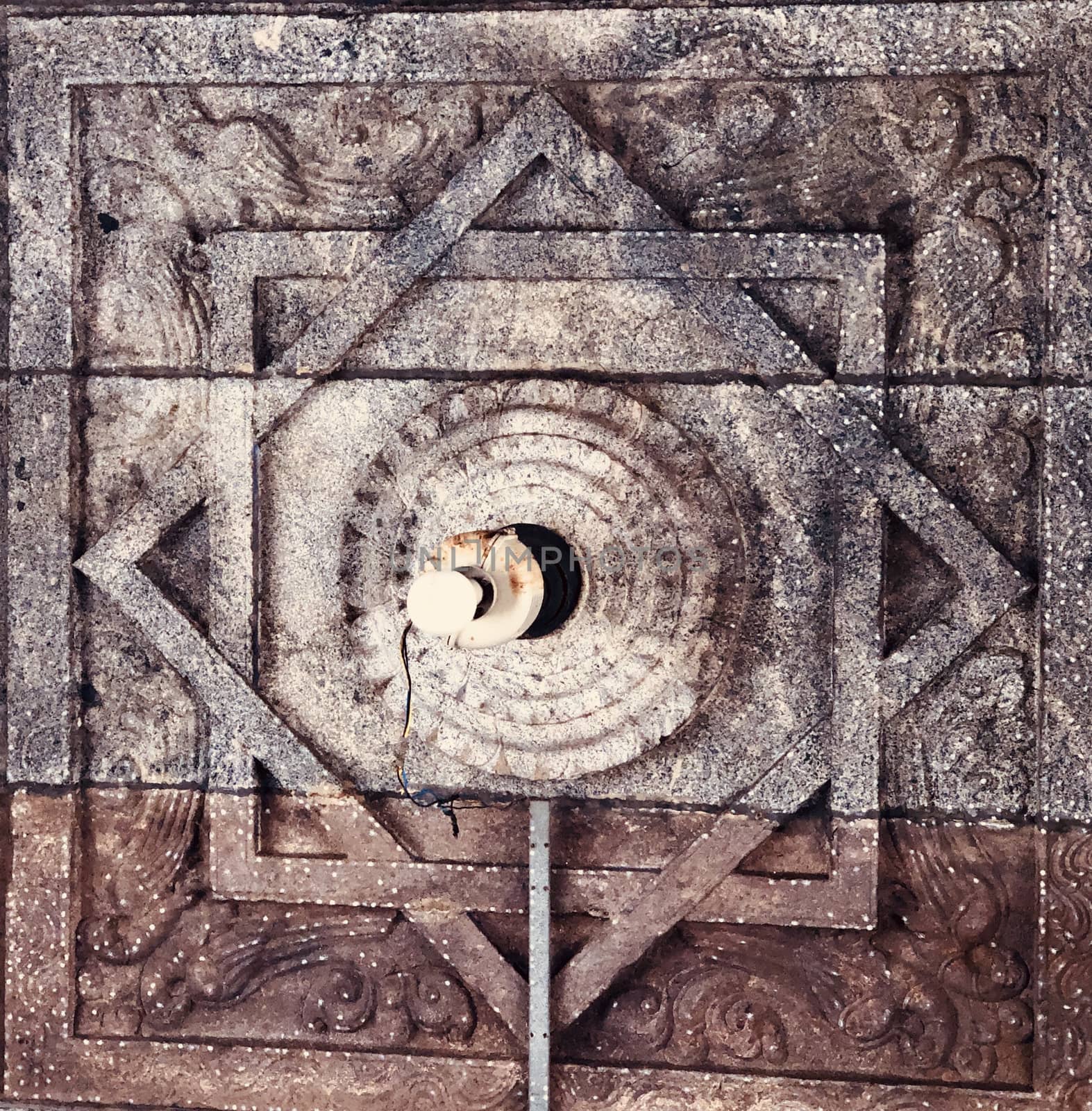 Ancient roof decoration design in the Hindu temple at Tamilnadu