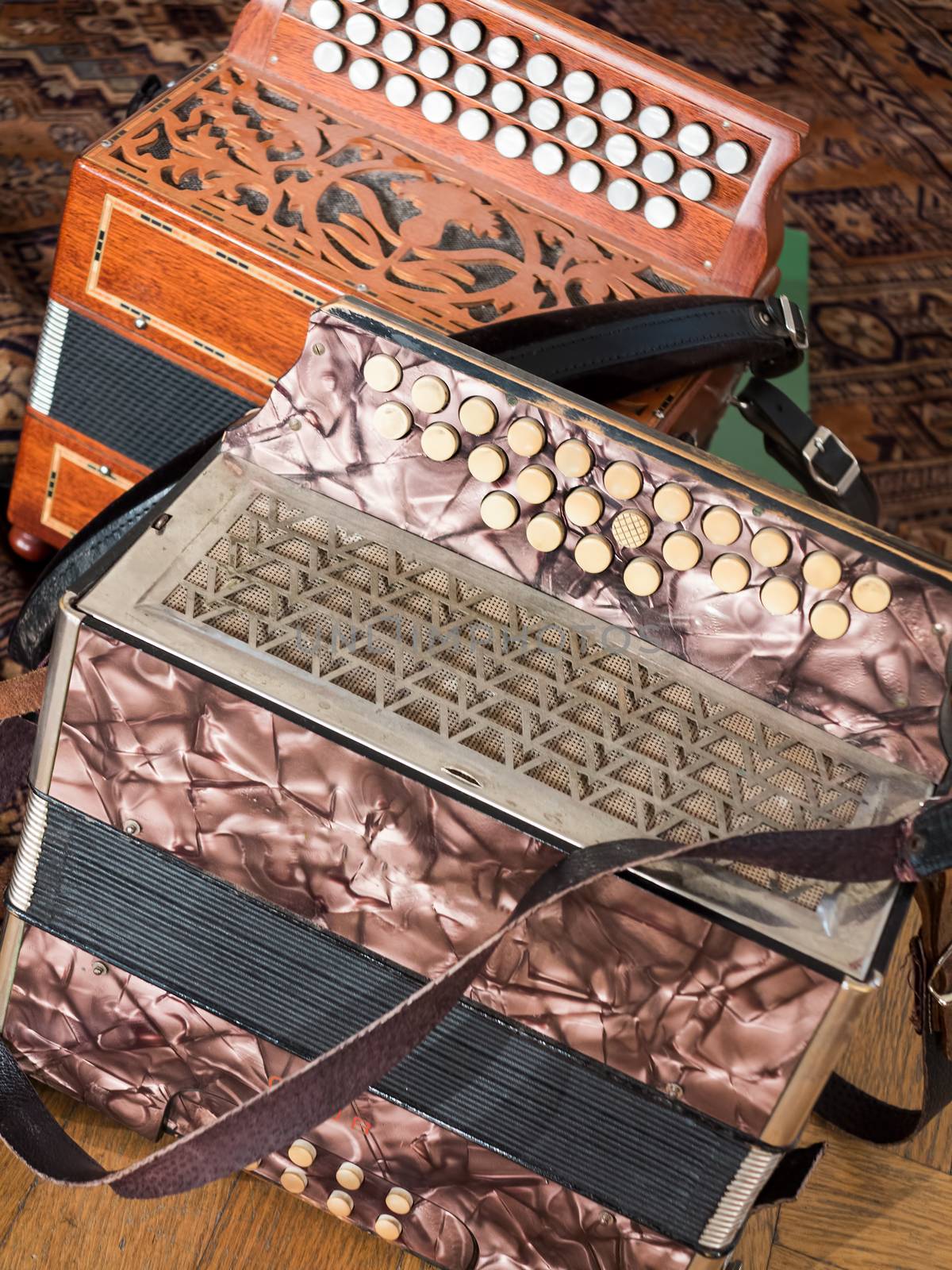Two accordions musical instruments
