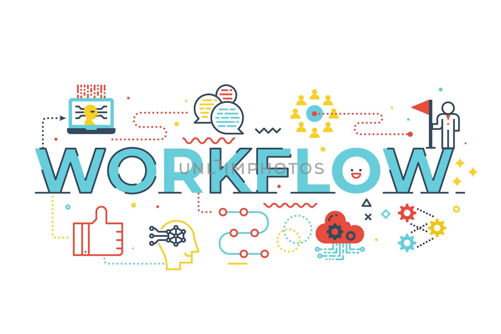 Workflow word illustration by nongpimmy