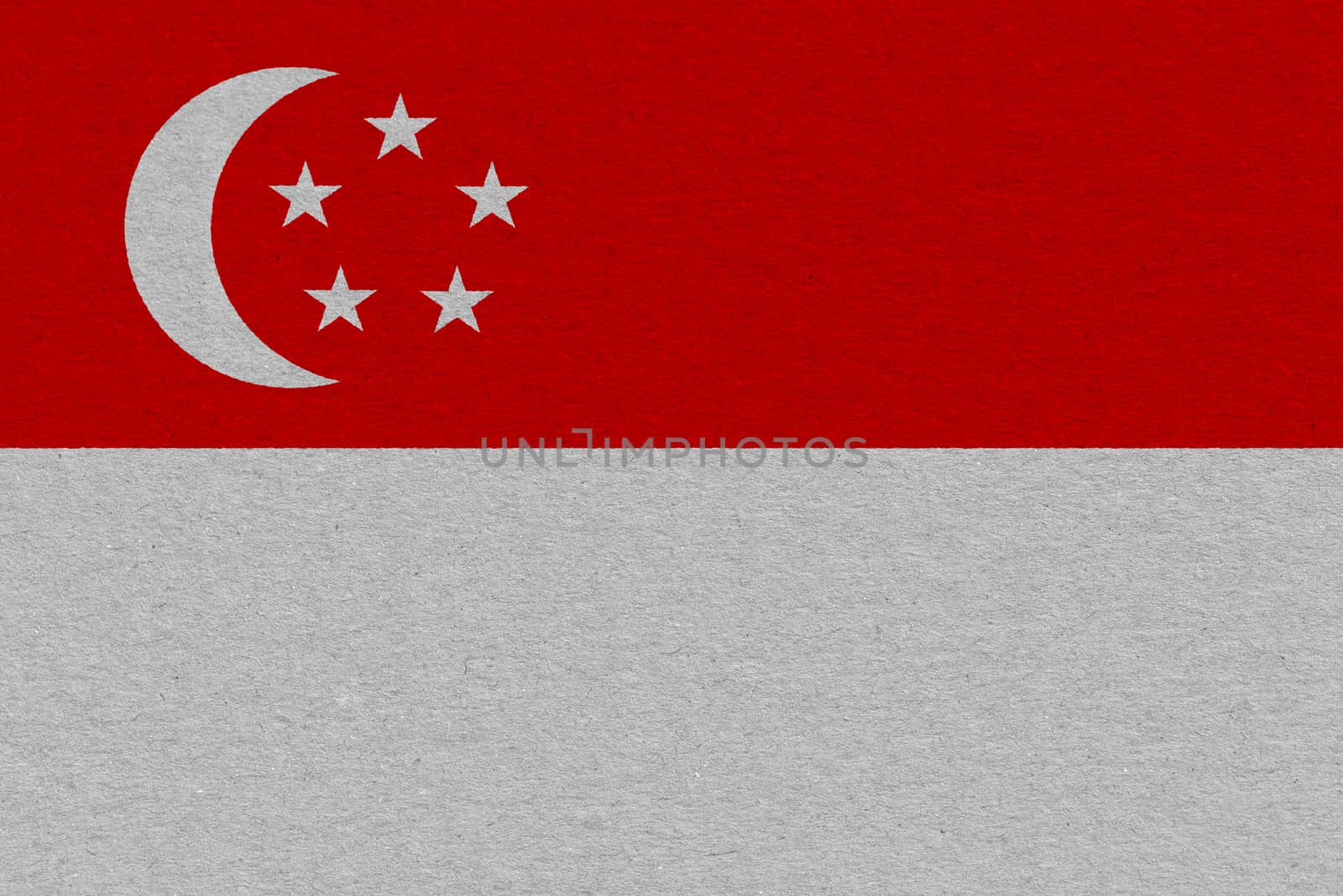 Singapore flag painted on paper. Patriotic background. National flag of Singapore