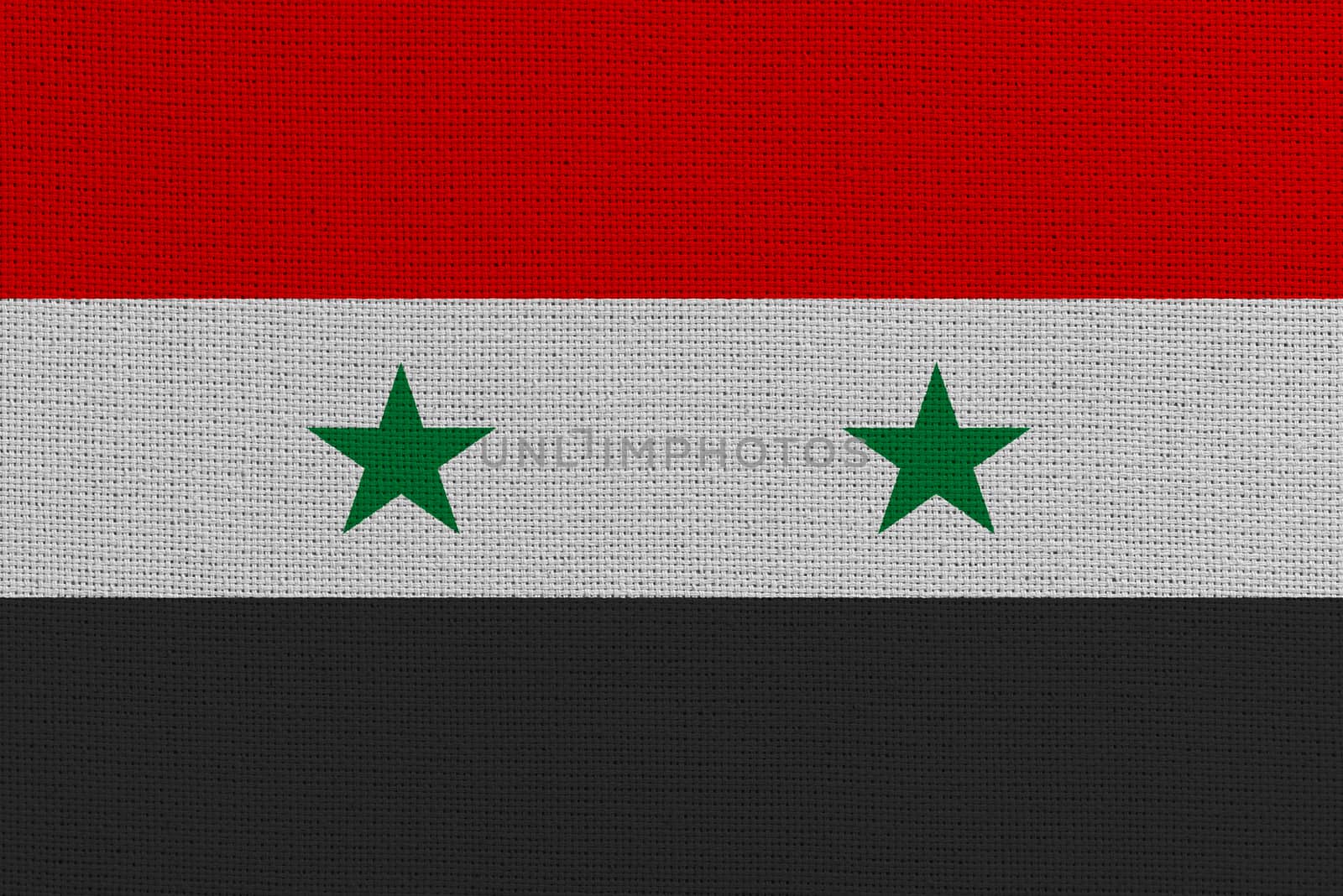 Syria fabric flag. Patriotic background. National flag of Syria