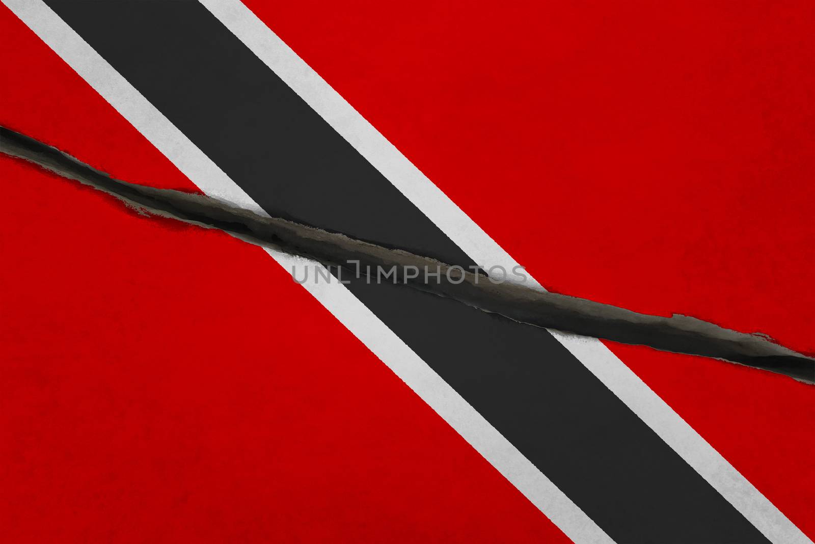Trinidad and Tobago flag cracked by Visual-Content