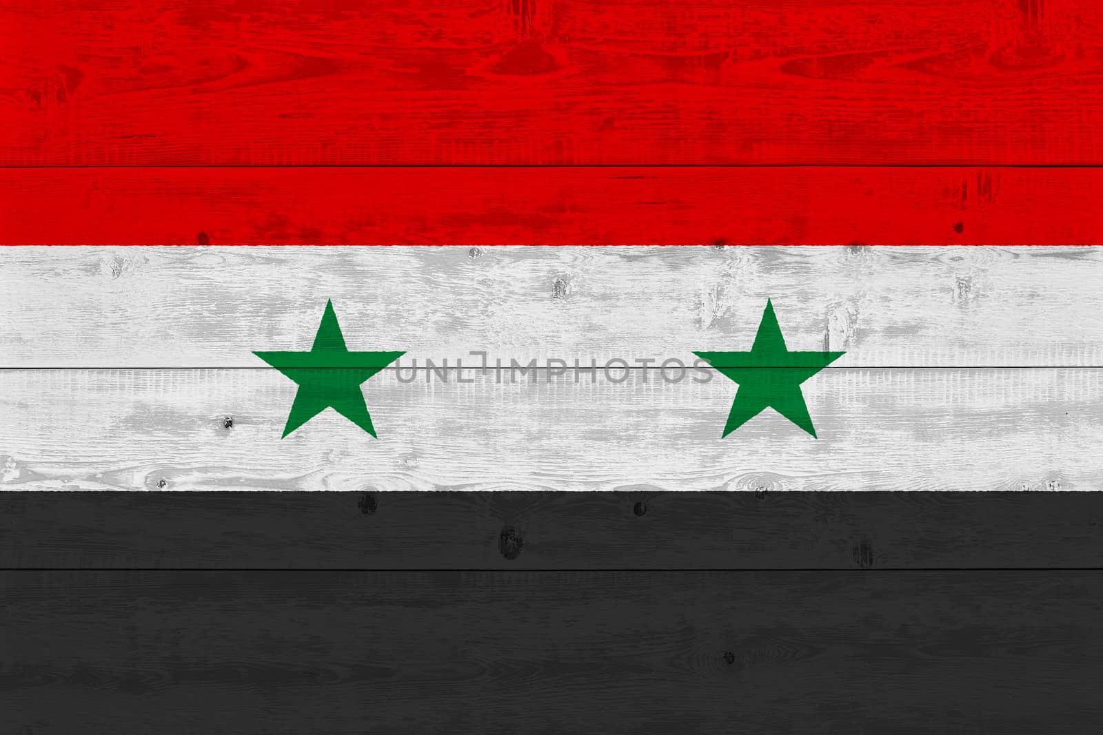 syria flag painted on old wood plank by Visual-Content