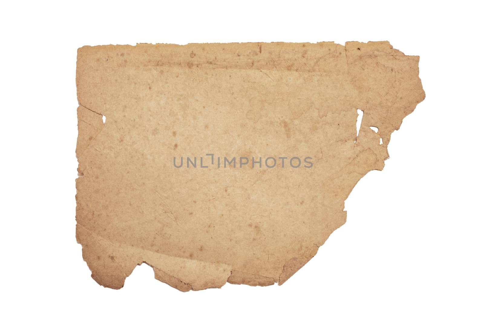 Old vintage brown Paper texture isolated on white background, kraft paper horizontal with Unique design of paper, Soft natural paper style For aesthetic creative design