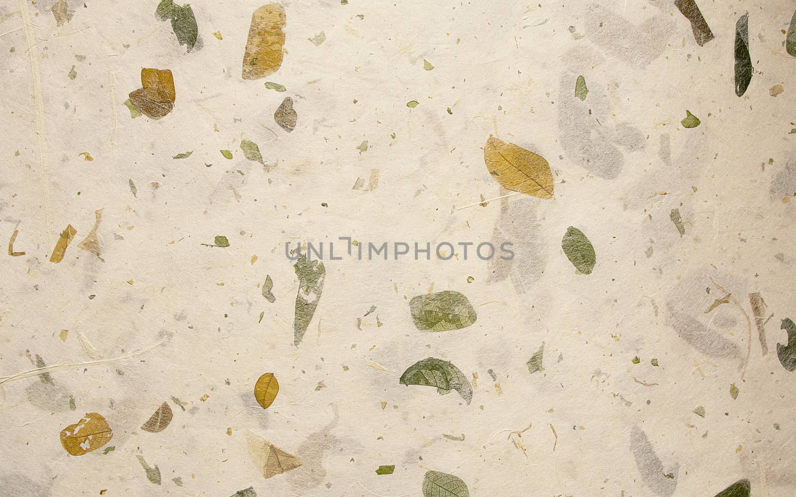 Pale Yellow Mulberry Paper with leaf texture background, Handmade paper horizontal with Unique design of paper, Soft natural paper style For aesthetic creative design