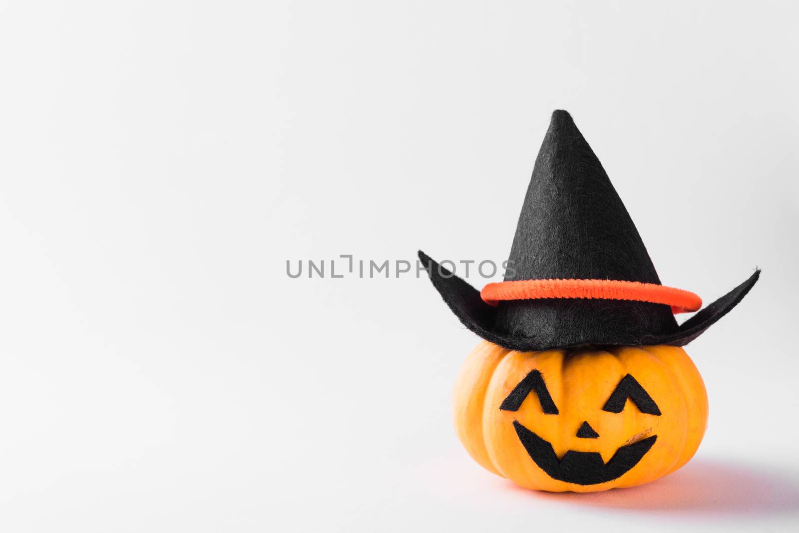 ghost pumpkin head jack lantern scary smile wear hat by Sorapop