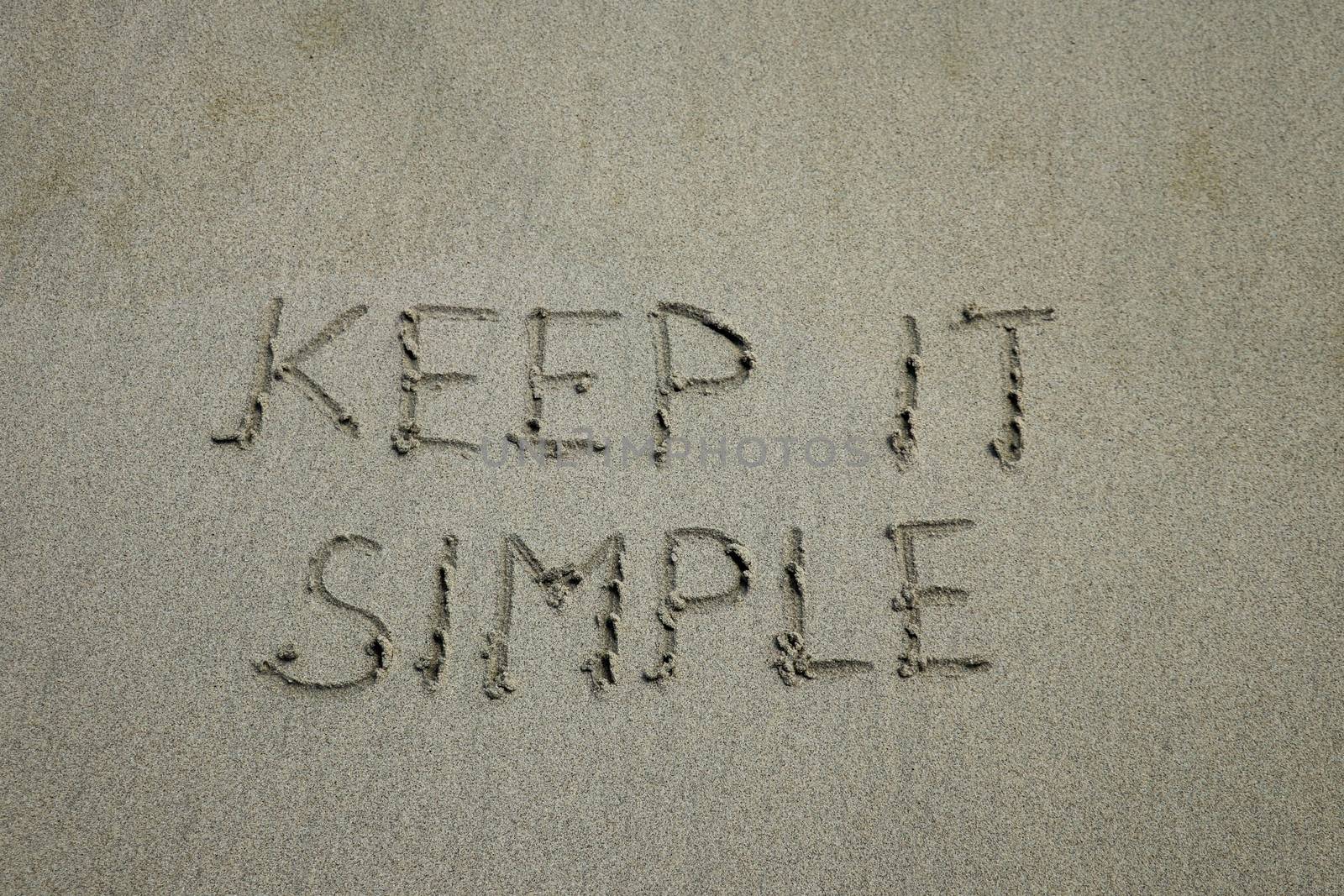 Keep it simple. Inspiration and motivation quote 'keep it simple' with red leaf background by Sanatana2008
