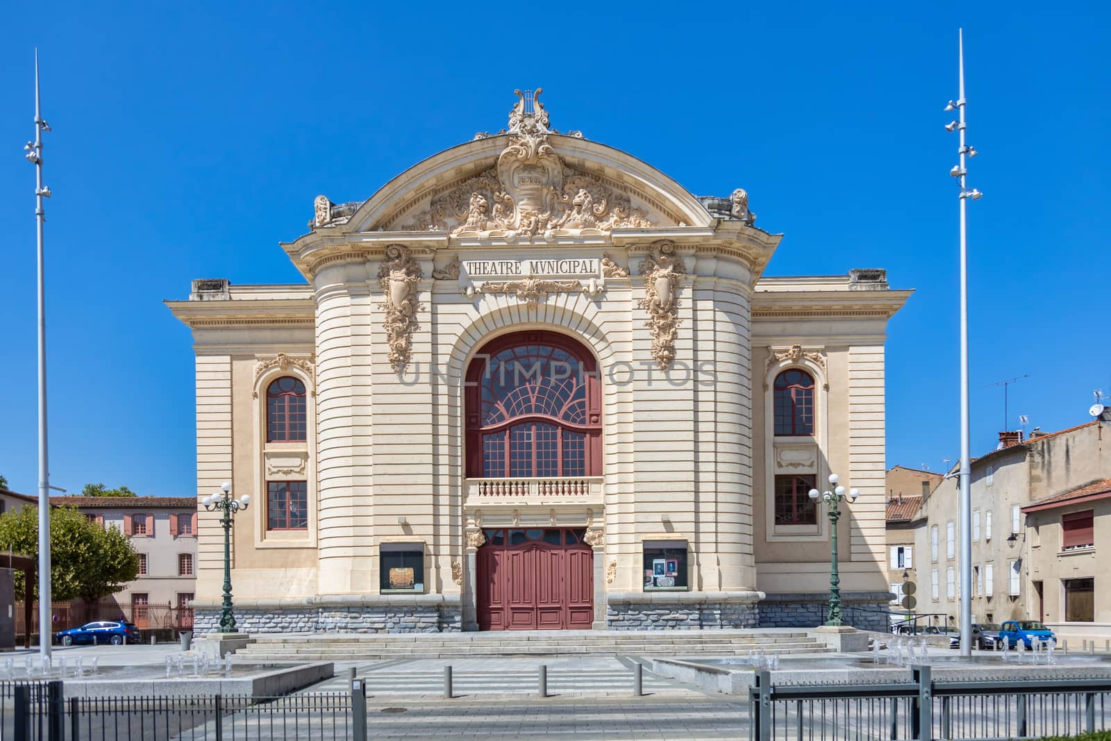 Municipal theater in old town Castres in France by Digoarpi