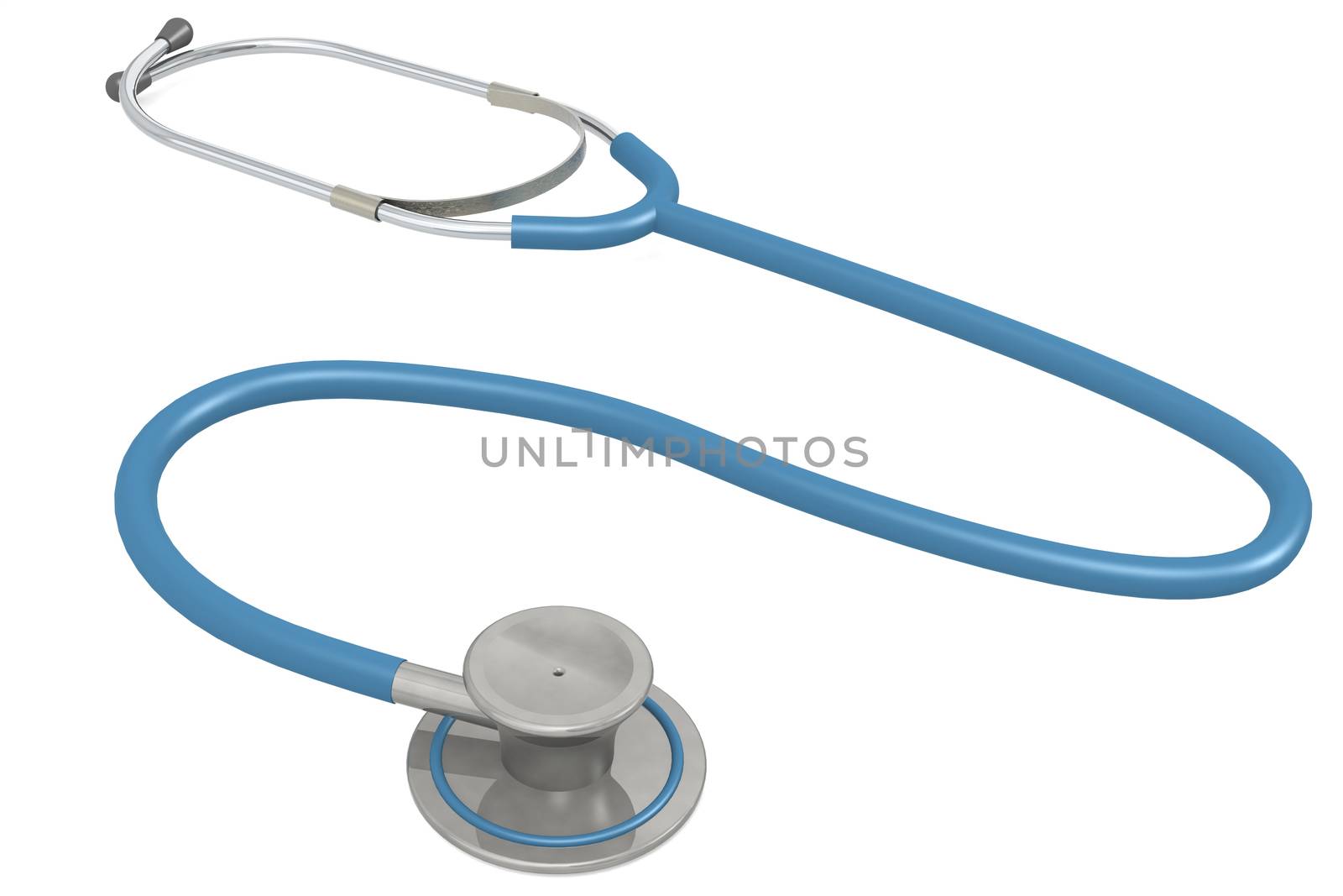 Blue stethoscope isolated on white background by tang90246