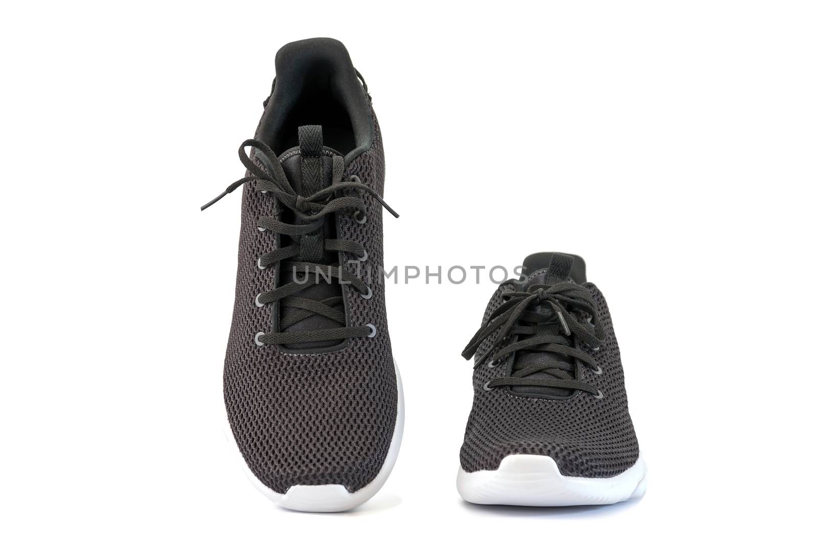 Black sneakers running shoes isolated  by wattanaphob
