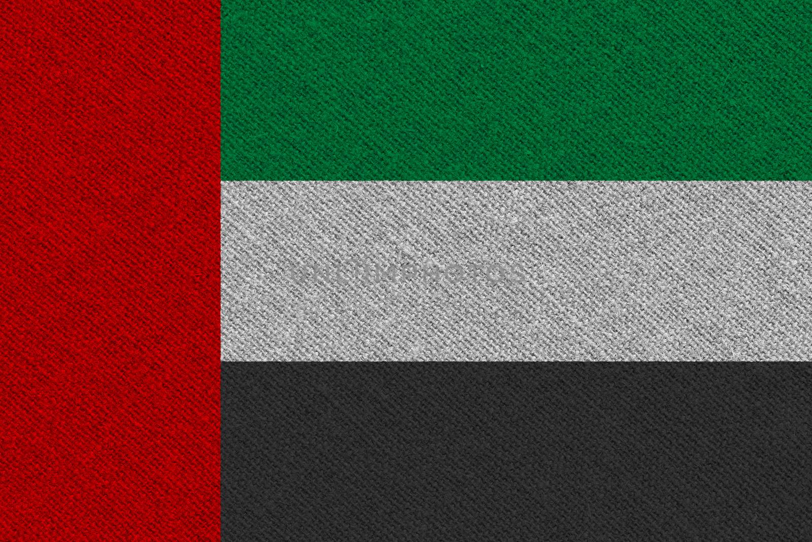 United arab fabric flag. Patriotic background. National flag of United arab