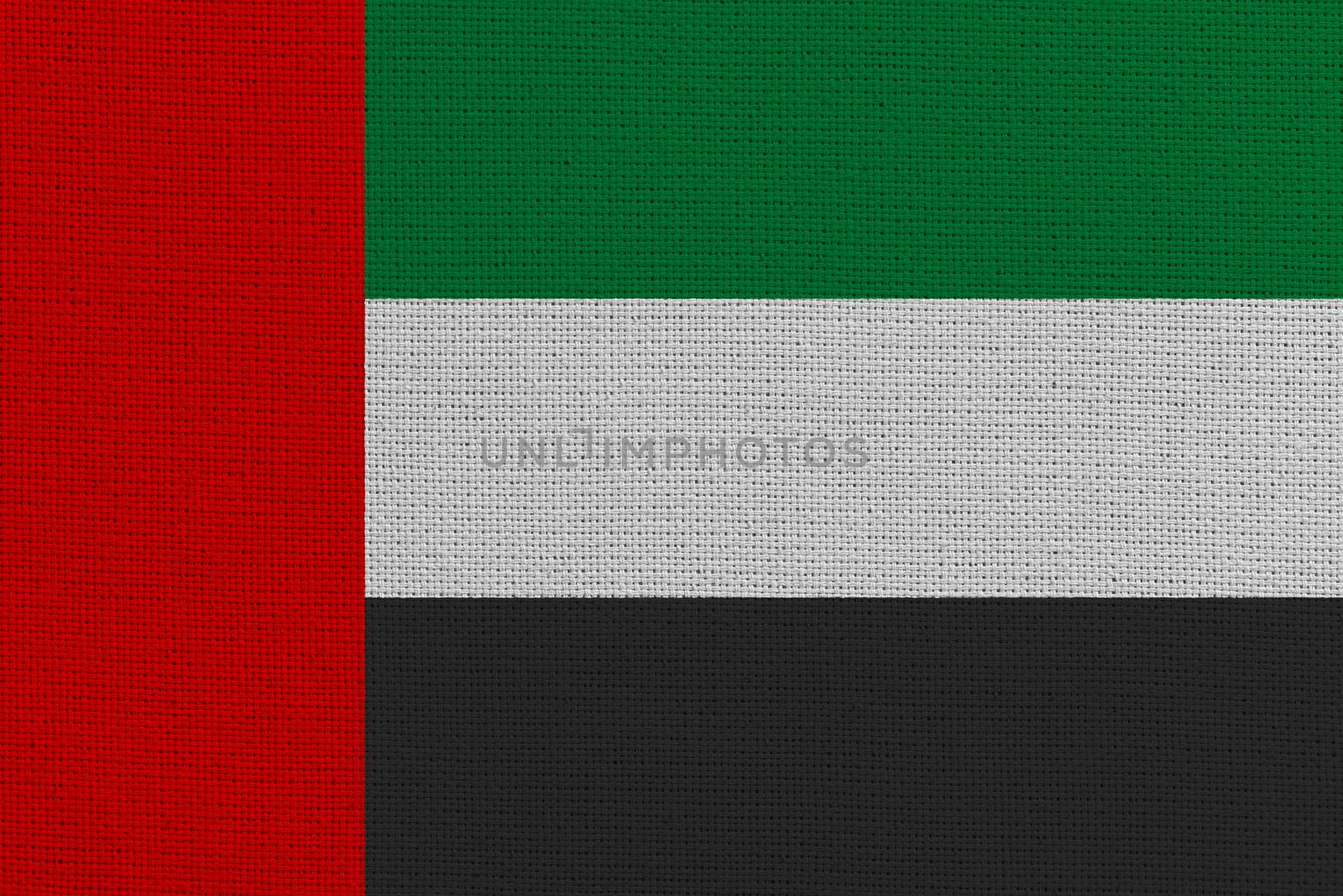 United arab fabric flag. Patriotic background. National flag of United arab