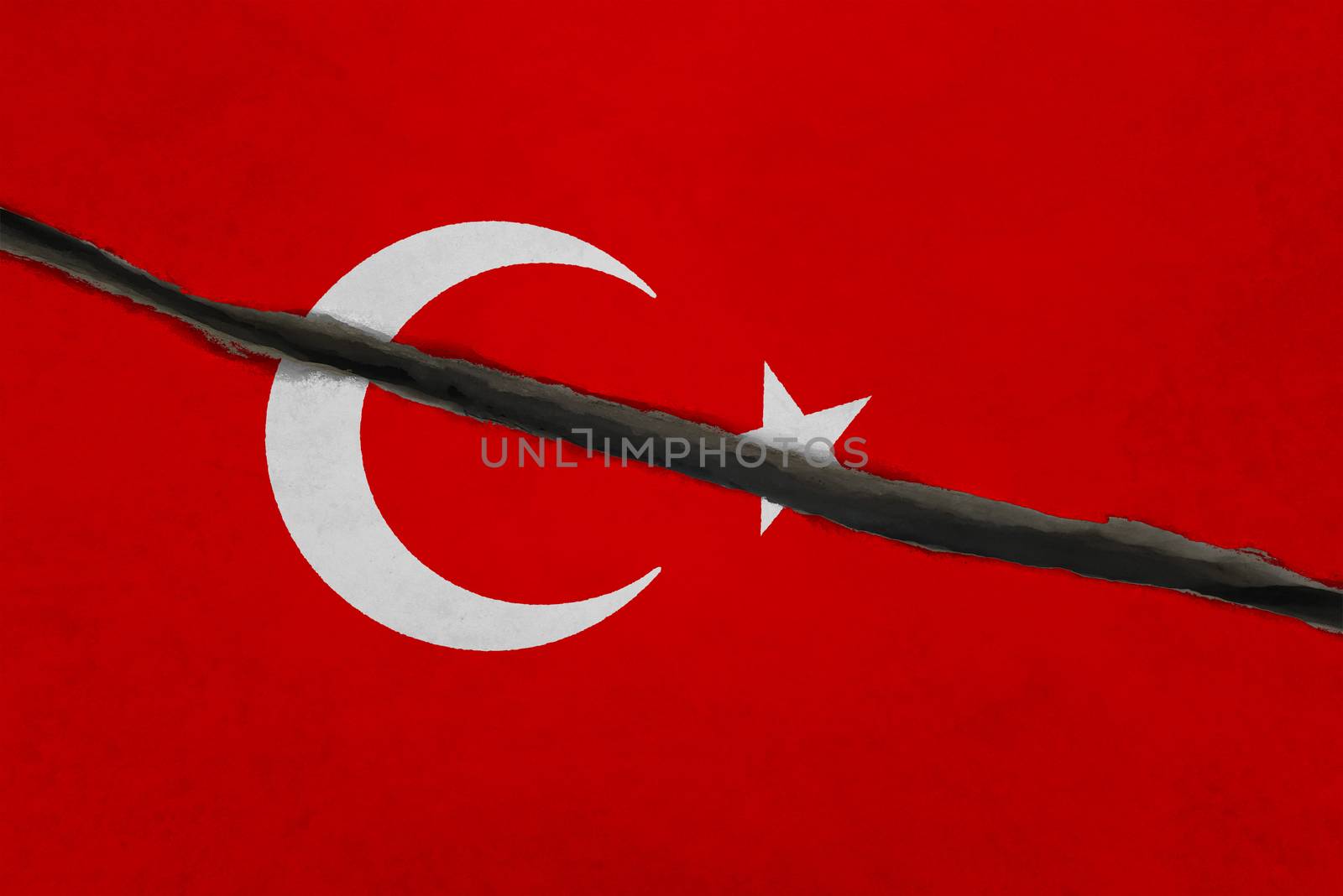 Turkey flag cracked by Visual-Content
