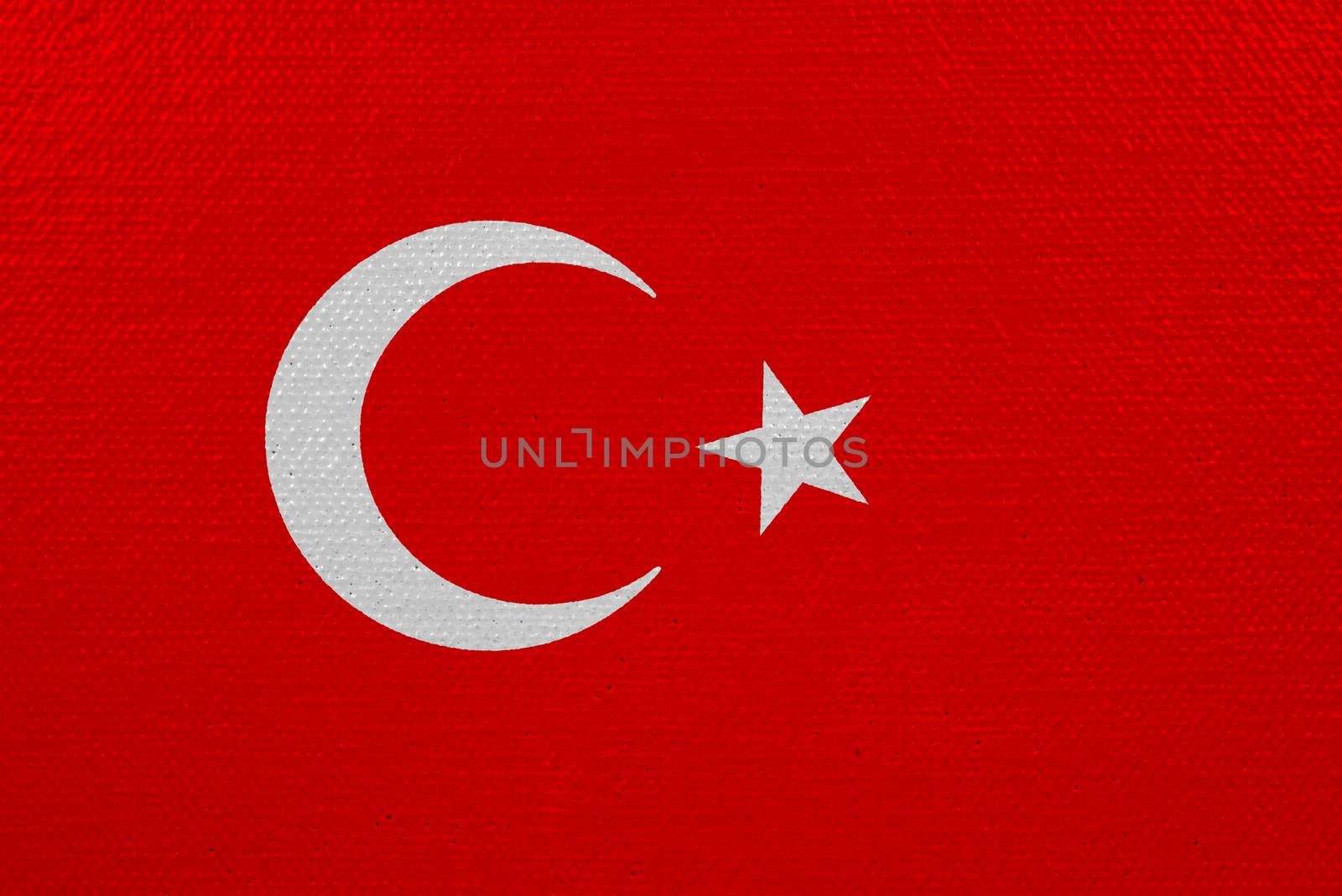 Turkey flag on canvas by Visual-Content