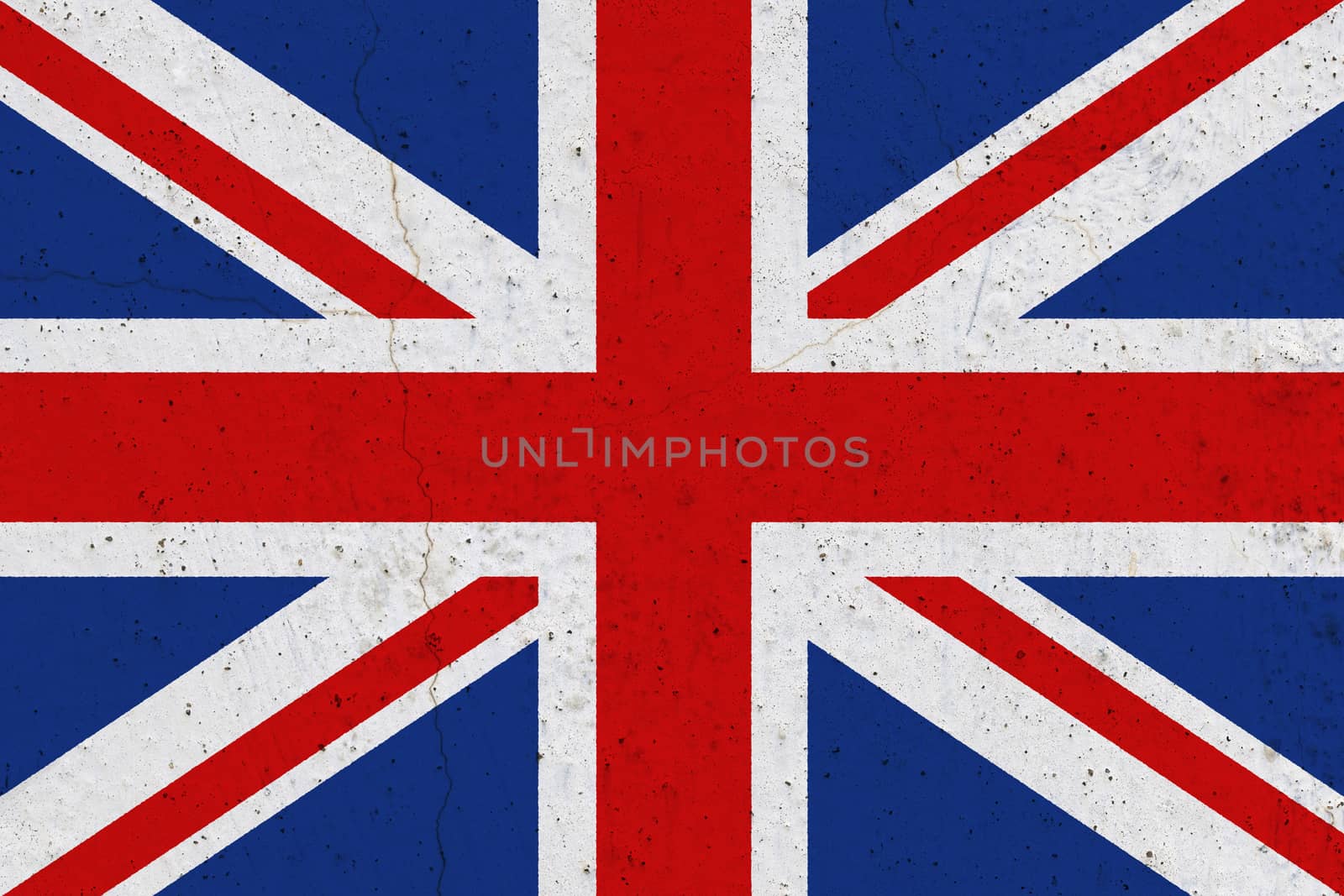 United Kingdom flag on concrete wall by Visual-Content
