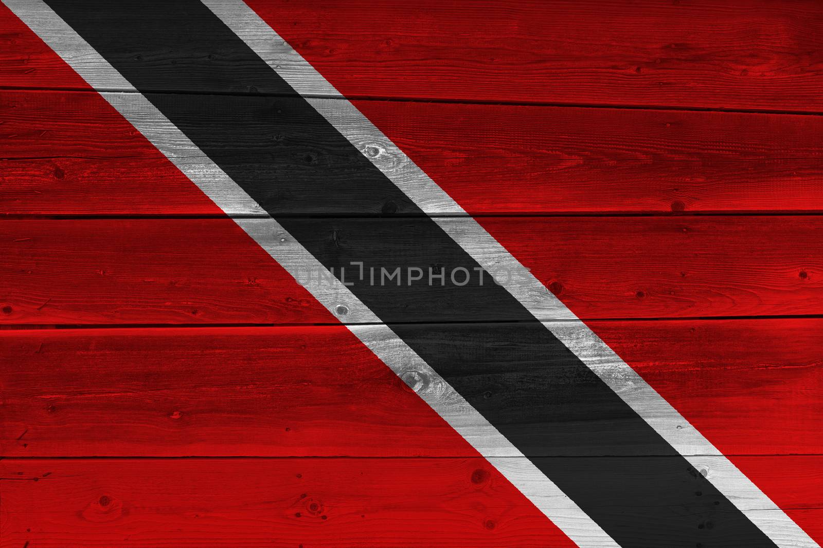 Trinidad and Tobago flag painted on old wood plank by Visual-Content