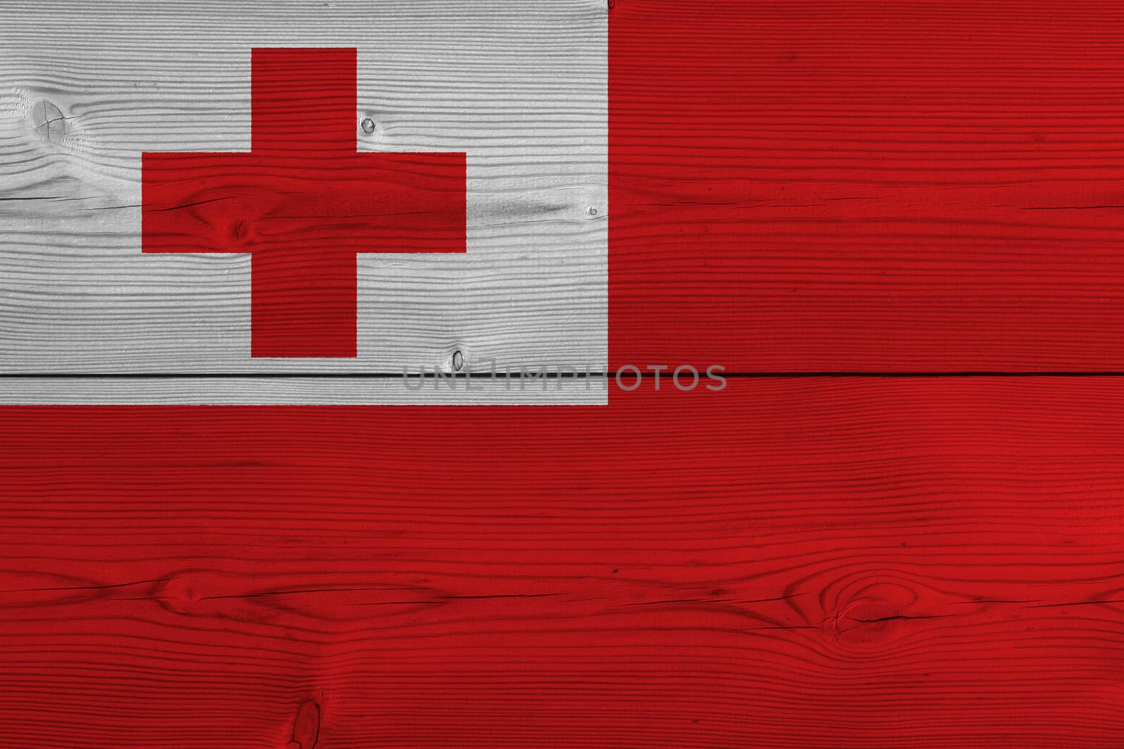 Tonga flag painted on old wood plank by Visual-Content