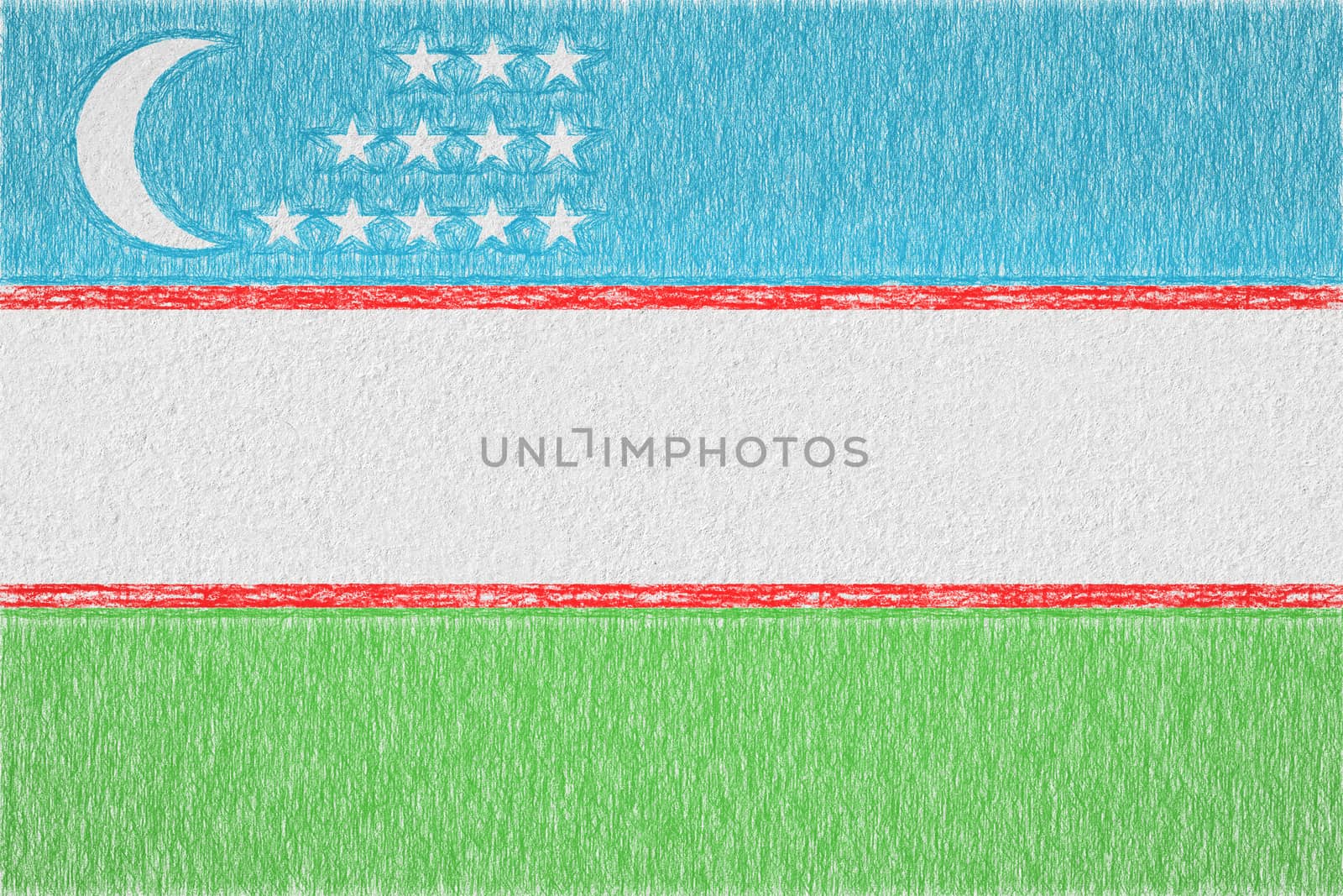 Uzbekistan painted flag by Visual-Content