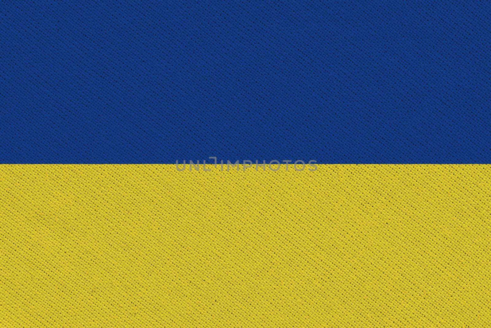 Ukraine fabric flag. Patriotic background. National flag of Ukraine